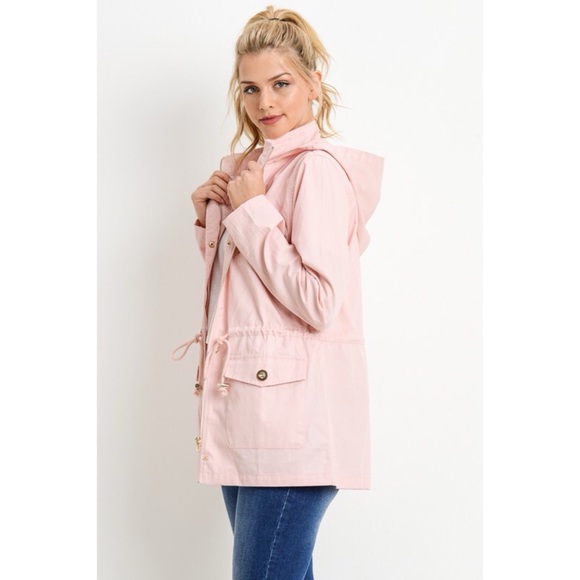 LAST ONE! Hooded Anorack Jacket - Blush - Picture 2 of 6